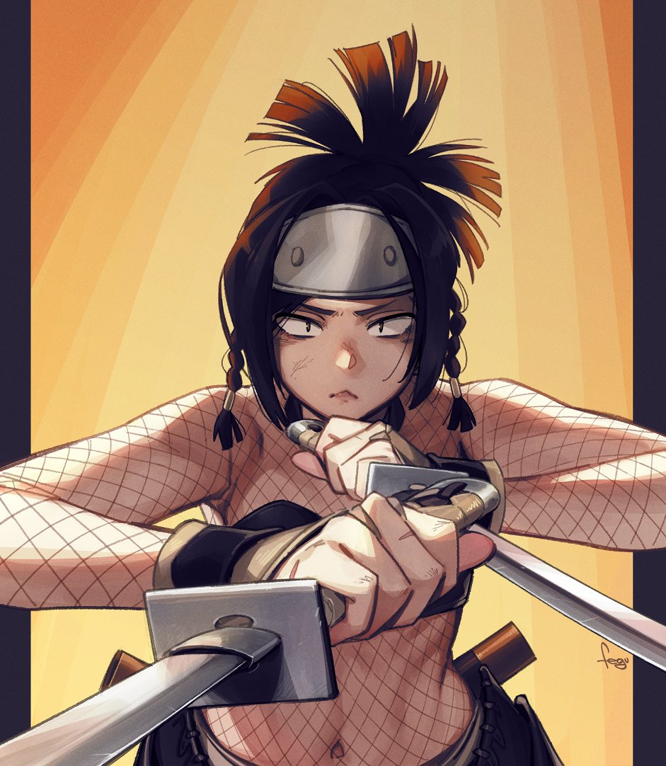 1girl, alternate_costume, armor, ayame_(tenchuu), black_hair, bodystocking, breasts, commentary