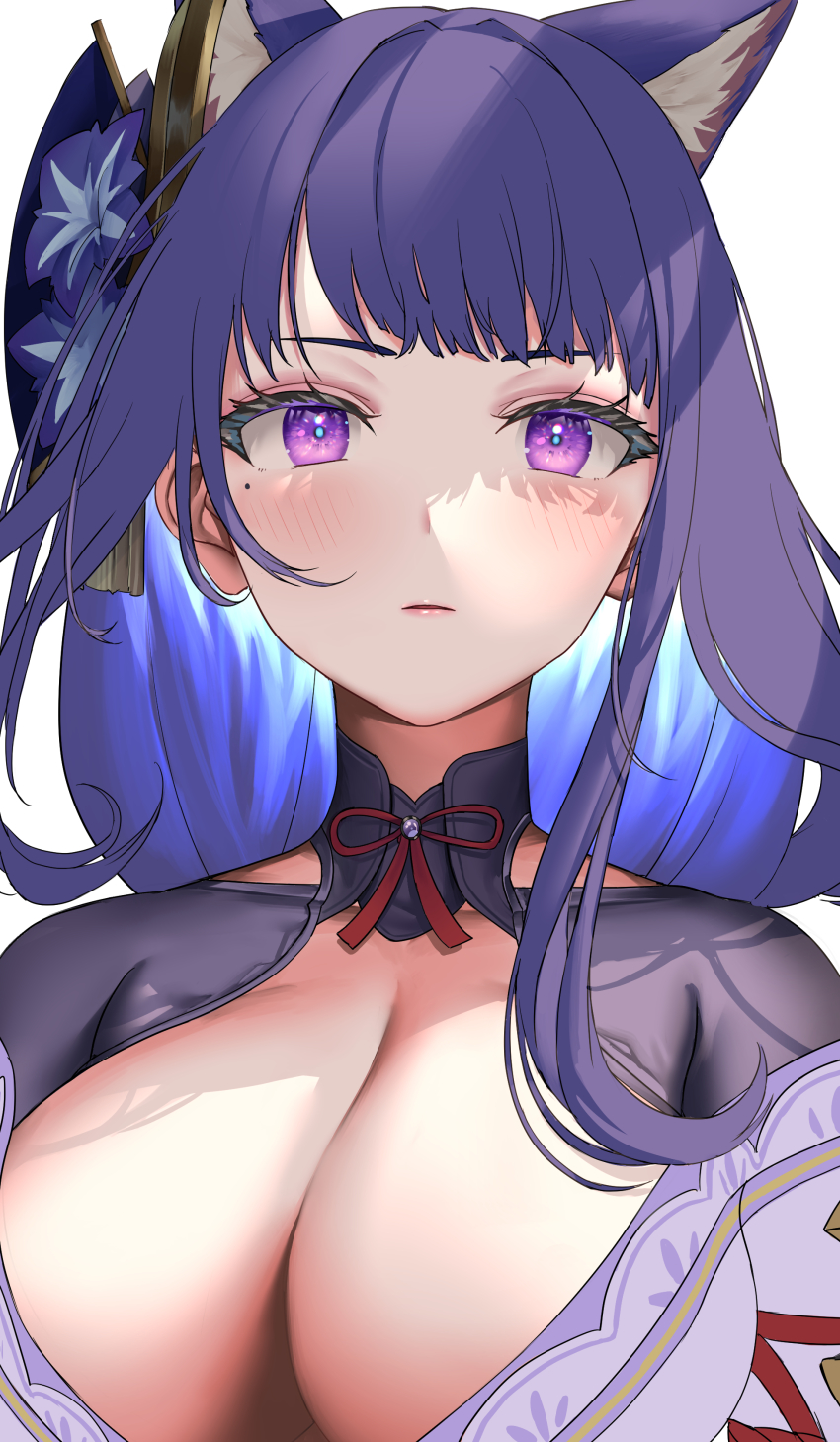 1girl, absurdres, animal_ear_fluff, animal_ears, bad_id, bad_twitter_id, blue_hair, blush