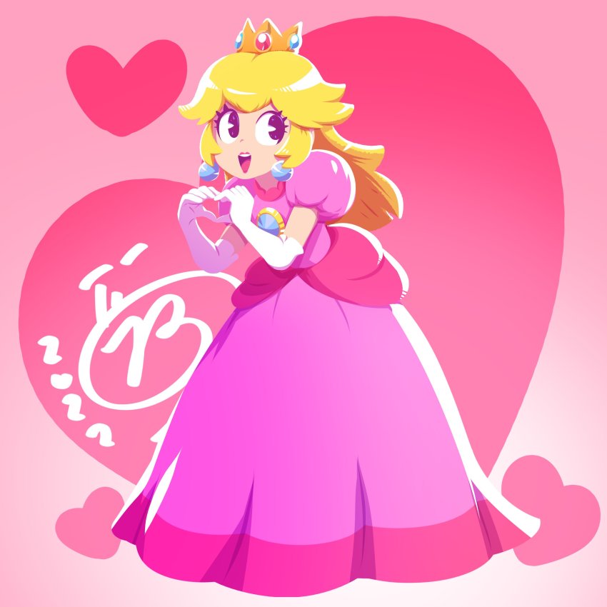 1girl, :d, absurdres, black_eyes, blonde_hair, blue_gem, brooch, crown