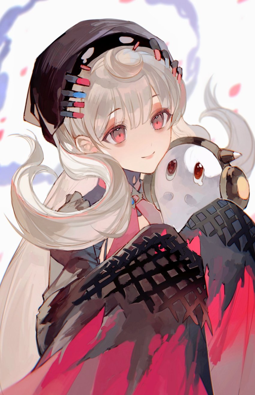 1girl, 1other, absurdly_long_hair, ahoge, black_dress, black_legwear, chunbuchou, detached_sleeves