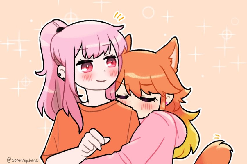 alternate_costume, alternate_hairstyle, animal_ear_fluff, animal_ears, cat_ears, cat_girl, cat_tail, chen_(somanychens)