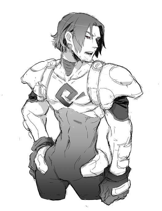 10s, 1boy, armor, bantrain, gambit, male_focus, marvel, monochrome