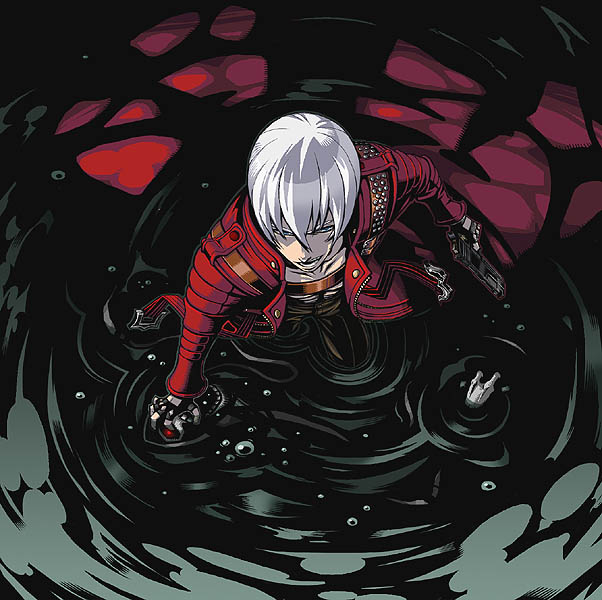 1boy, bantrain, capcom, dante_(devil_may_cry), devil_may_cry_(series), devil_may_cry_3, gun, male_focus