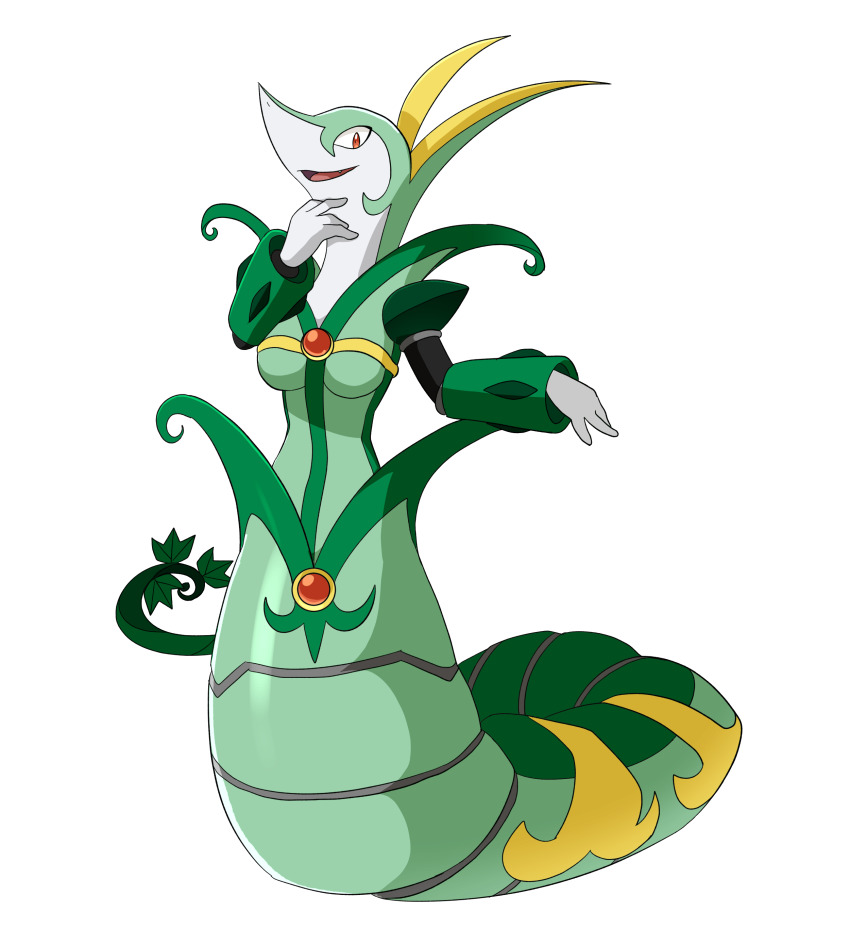 absurdres, breasts, commentary_request, fang, full_body, gen_5_pokemon, hand_up, highres