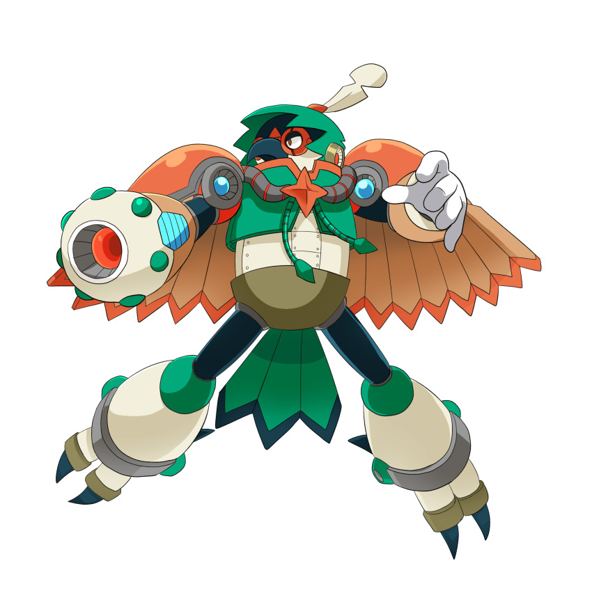absurdres, arm_cannon, commentary_request, decidueye, full_body, gen_7_pokemon, highres, mechanization