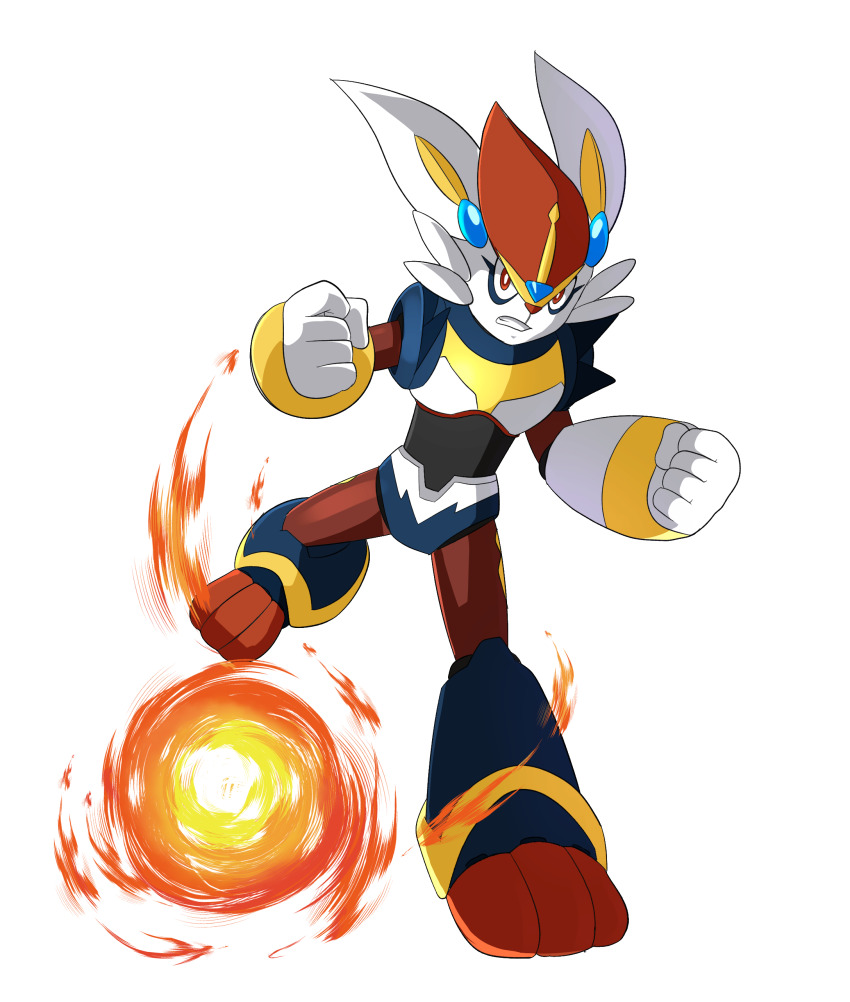 absurdres, ball, cinderace, clenched_hands, clenched_teeth, commentary_request, fire, fireball