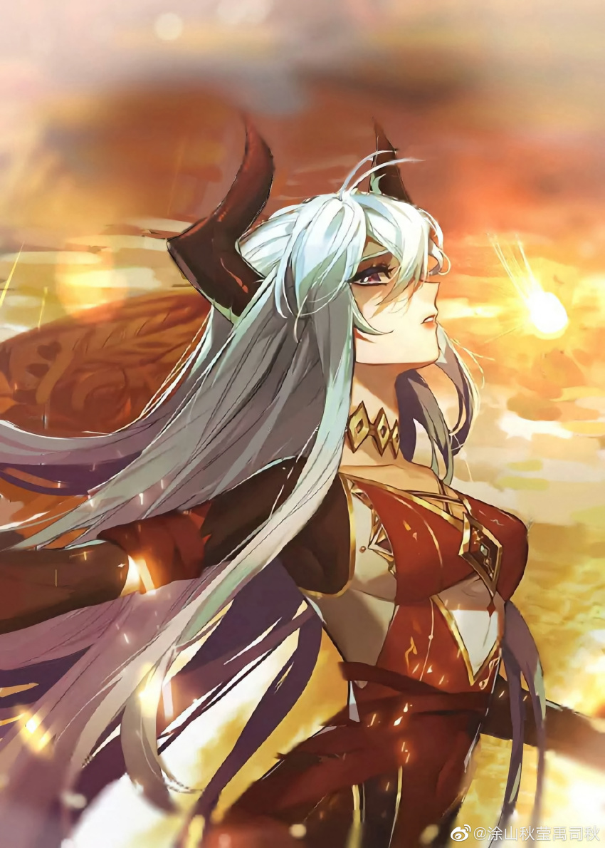 1girl, absurdres, cloud, cloudy_sky, cover, cover_page, douluo_dalu, dress