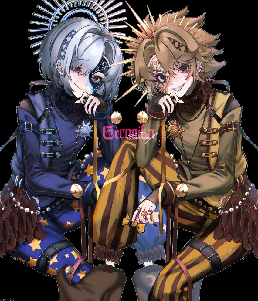 2boys, absurdres, baggy_pants, belt, blonde_hair, five_nights_at_freddy's, five_nights_at_freddy's:_security_breach, highres