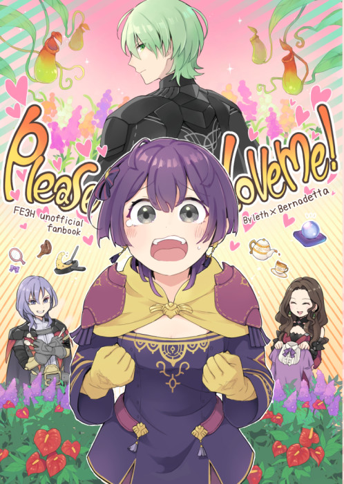 2boys, 2girls, bernadetta_von_varley, bernadetta_von_varley_(timeskip), brown_hair, male_byleth_(fire_emblem), cup, dorothea_arnault, dorothea_arnault_(timeskip), dress, earrings, fire_emblem, fire_emblem:_three_houses, flower, frying_pan, gloves, green_eyes, green_hair, grey_eyes, hair_ribbon, heart, jewelry, makeup_brush, mirror, multiple_boys, multiple_girls, nintendo, purple_hair, ribbon, teacup, tefutene, yellow_gloves, yuri_leclerc, yuri_leclerc_(timeskip)