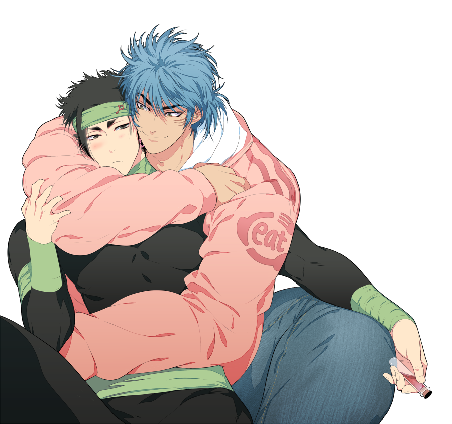 10s, 2boys, coco_(toriko), hug, male_focus, multiple_boys, toriko_(series), toriko_(toriko)
