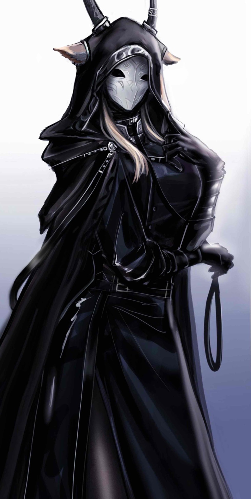 1girl, absurdres, animal_ears, antlers, horns_through_headwear, arknights, belt, black_cape