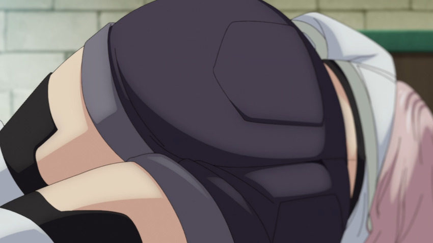 1girl, ass, ass_focus, elf, from_behind, highres, long_hair, luna_(ore_dake_haireru_kakushi_dungeon)