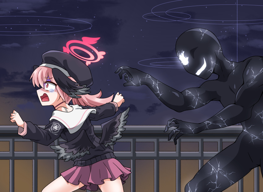 absurdres, artworks/97964735, black_suit_(blue_archive), blue_archive, highres, koharu_(blue_archive), running, yanghyeok