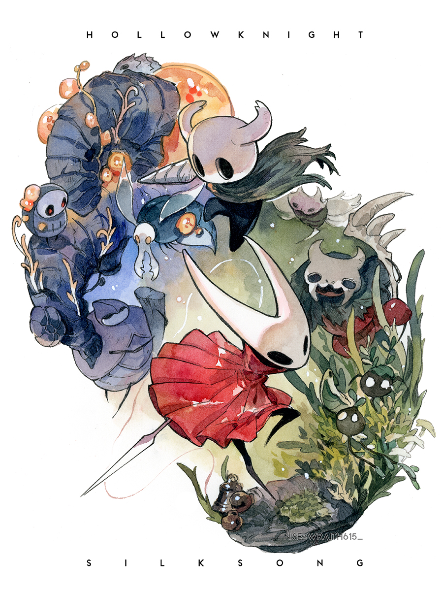 1girl, 6+others, bell, bug, cape, character_request, cloak, club