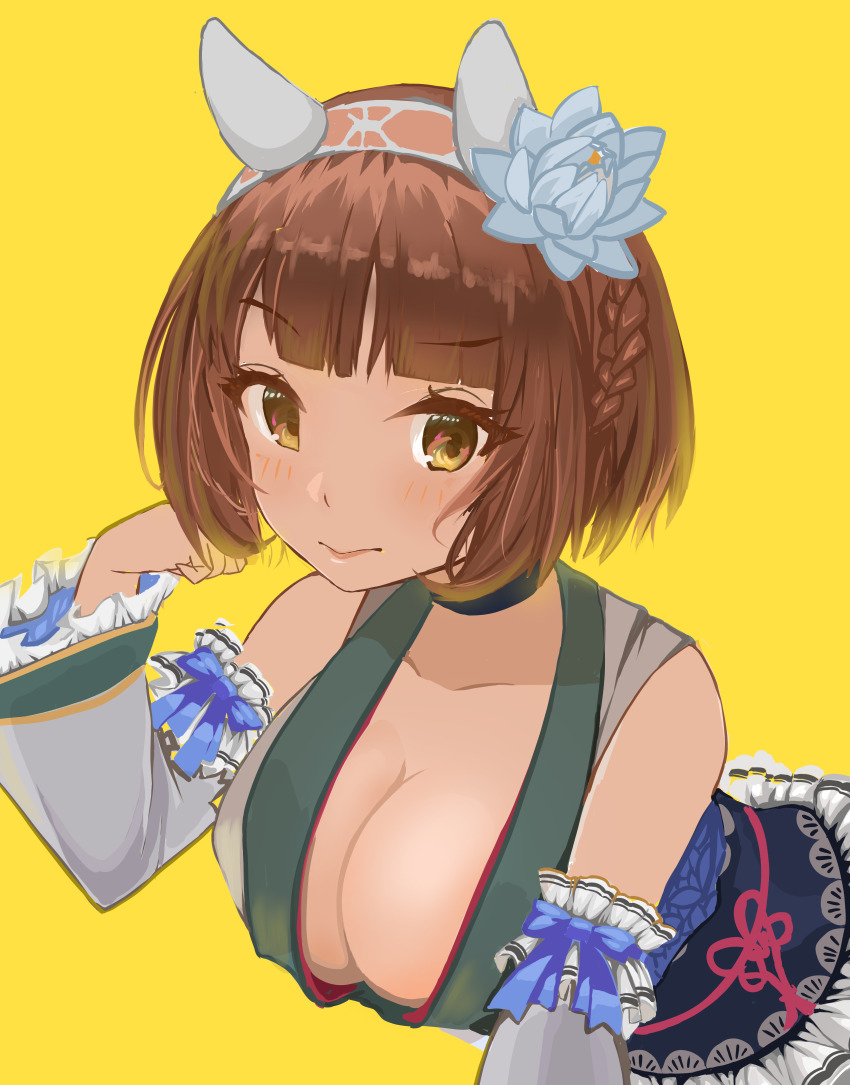 1girl, absurdres, alternate_costume, bigboss021, breasts, brown_eyes, brown_hair, commentary_request