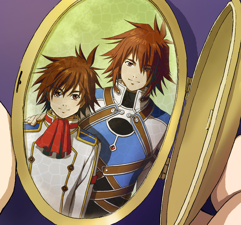 00s, age_difference, brown_hair, father_and_child, father_and_son, kratos_aurion, lloyd_irving, male_focus