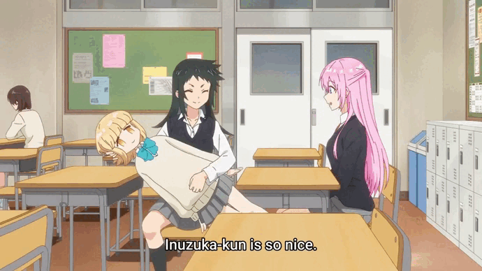 animated, animated_gif, anime_screenshot, classroom, hachimitsu_yui, indoors, interior, kawaii_dake_ja_nai_shikimori-san