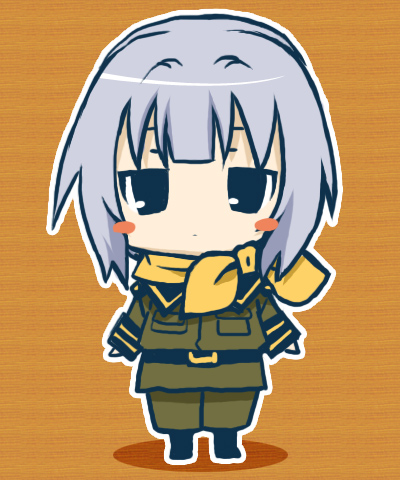 blush_stickers, chibi, kannagi_noel, lowres, military, military_uniform, solo, sora_no_woto, yuuto_(p.a.)