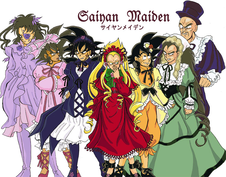 6+boys, bad_id, bad_pixiv_id, barasuishou, barasuishou_(cosplay), bardock, blonde_hair, bonnet, bow, broly_(dragon_ball_z), cosplay, crossdressing, crossdressing_(mtf), crossover, dragon_ball, dragon_ball_z:_the_tree_of_might, dragonball_z, dress, eyepatch, hat, headscarf, hinaichigo, hinaichigo_(cosplay), kanaria, kanaria_(cosplay), male_focus, multiple_boys, nappa, parody, pink_bow, raditz, rozen_maiden, shinku, shinku_(cosplay), son_goku, souseiseki, souseiseki_(cosplay), suigintou, suigintou_(cosplay), suiseiseki, suiseiseki_(cosplay), top_hat, tullece, vegeta, white_headscarf, xkingdom