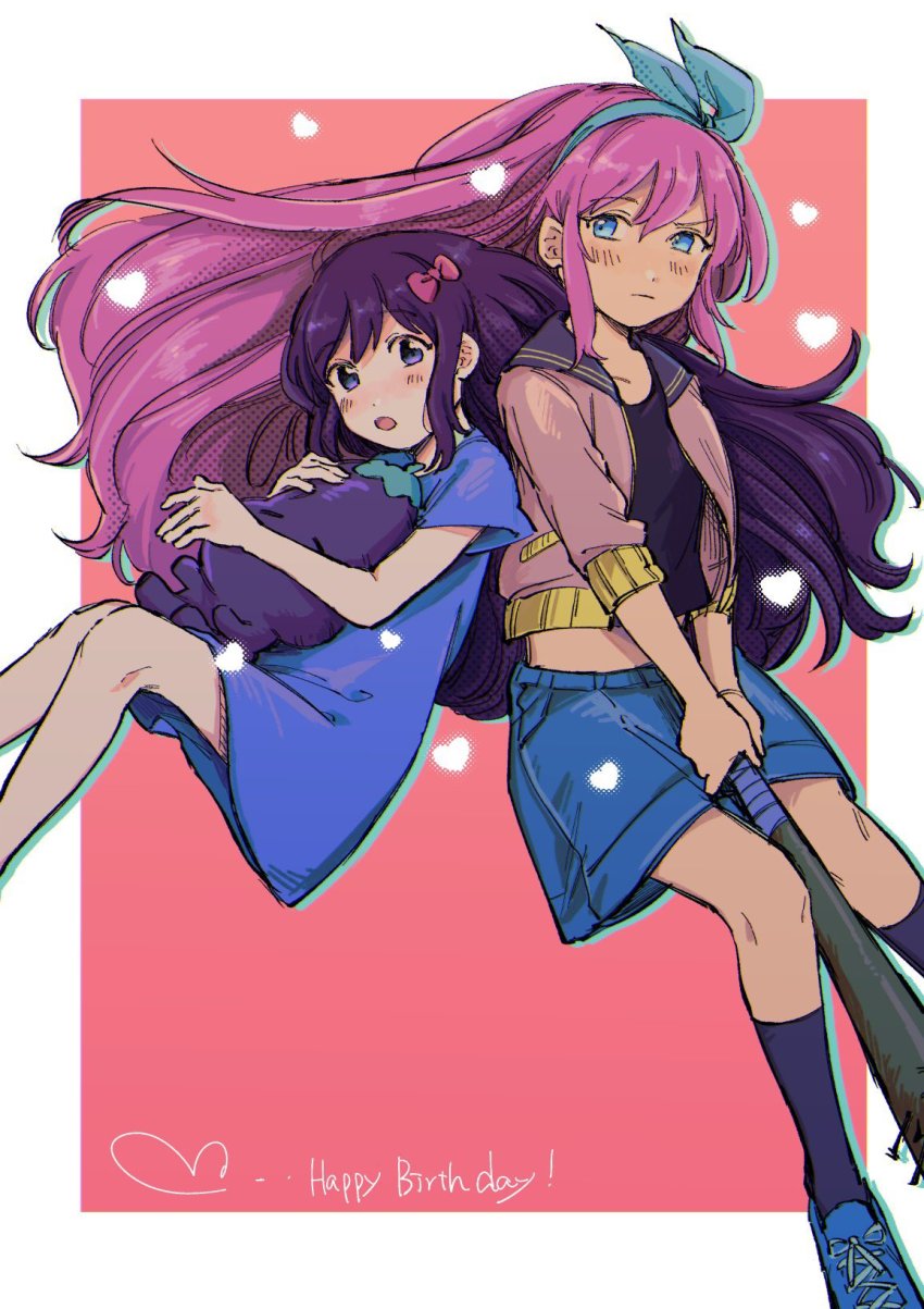 1girl, aged_down, aqua_eyes, aubrey_(faraway)_(omori), aubrey_(headspace)_(omori), aubrey_(omori), baseball_bat, black_legwear