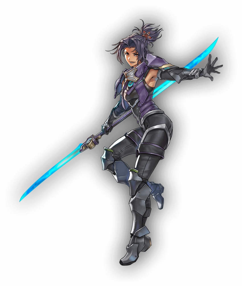 1girl, armor, armpits, ashera_(xenoblade), black_hair, dark-skinned_female, dark_skin, highres