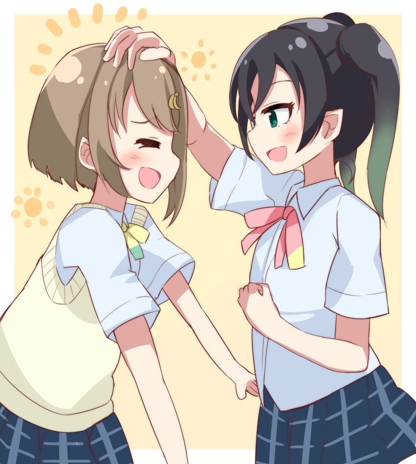 2girls, highres, love_live!, love_live!_nijigasaki_high_school_idol_club, multiple_girls, nagisa_iori, takasaki_yu, twitter