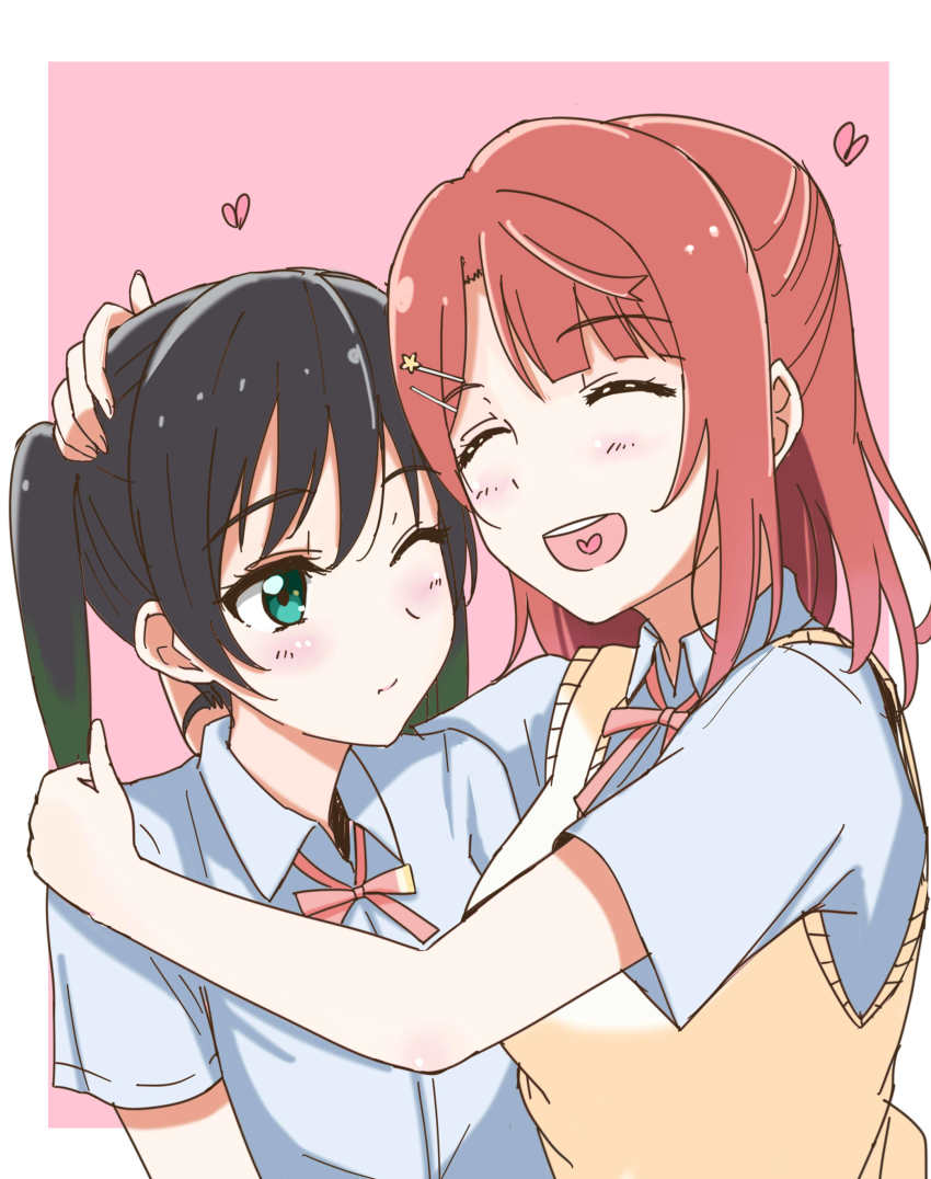 2girls, absurdres, highres, love_live!, love_live!_nijigasaki_high_school_idol_club, multiple_girls, nekopan_(neko-blr), takasaki_yu