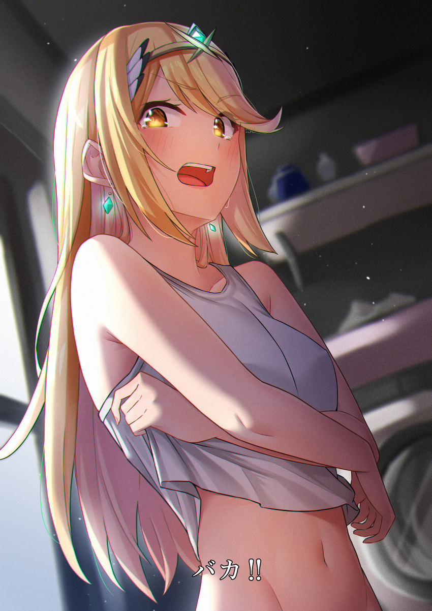 1girl, absurdres, blonde_hair, breasts, highres, large_breasts, long_hair, mythra_(xenoblade)