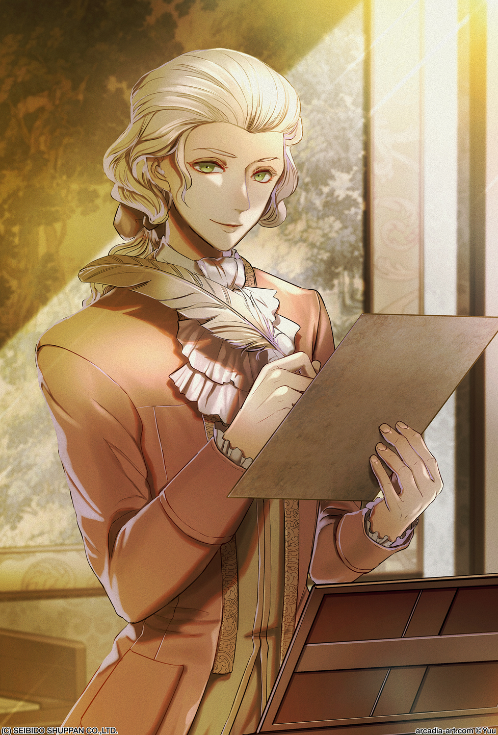 1boy, black_shirt, bow, brown_bow, brown_jacket, closed_mouth, commentary_request, forehead