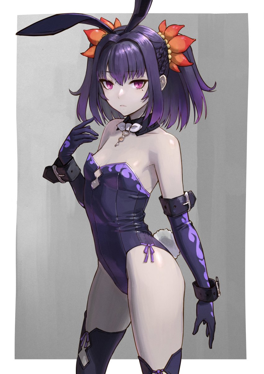 1girl, absurdres, animal_ears, belt, braid, closed_mouth, collarbone, elbow_gloves