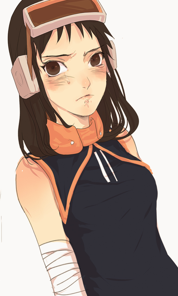 1girl, bandaged_arm, bandages, black_hair, bluesy, blush, crying, female_focus