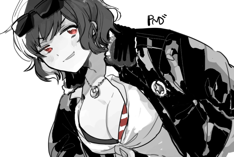 1girl, america_(female)_(hetalia), america_(hetalia), american_flag, american_flag_print, axis_powers_hetalia, bomber_jacket, breasts