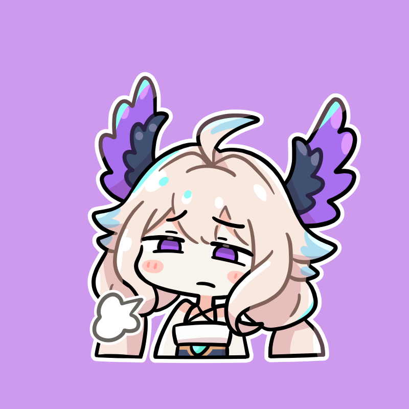 1girl, ahoge, blue_hair, chibi, closed_mouth, cropped_torso, enna_alouette, head_wings