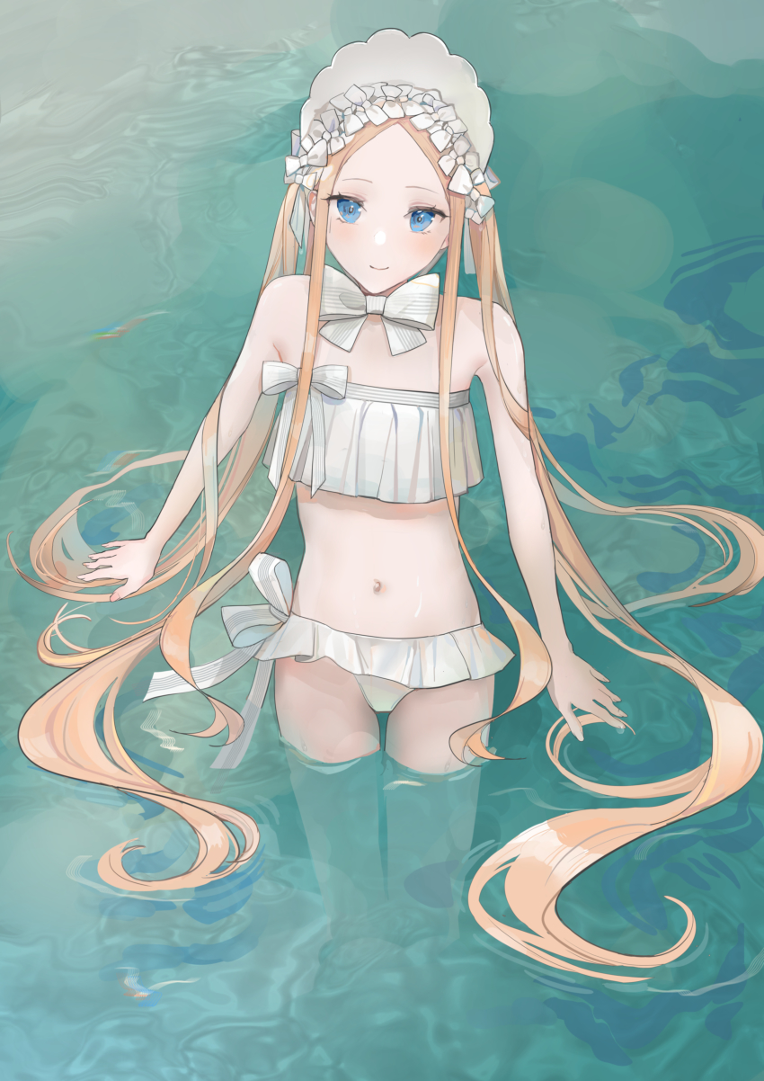 1girl, abigail_williams_(fate), absurdres, bad_id, bad_pixiv_id, bare_shoulders, bikini, blonde_hair