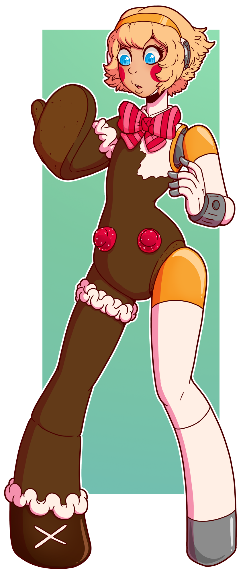 1girl, aigis_(persona), artist_request, blonde_hair, blue_eyes, bow, confused, female_focus