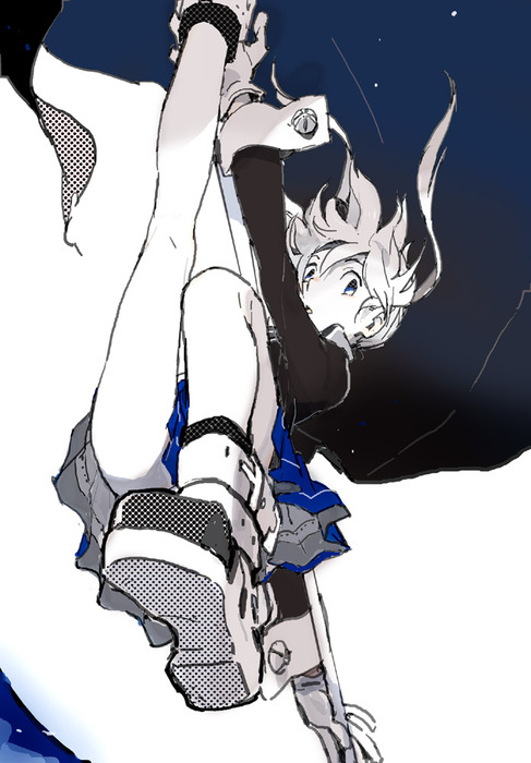 00s, 1girl, bare_legs, female_focus, fighting, full_body, greyscale, kiikanna