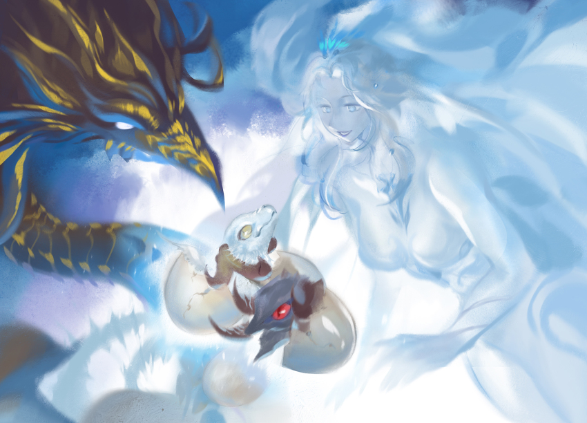 1girl, aged_down, blank_eyes, blue_background, blue_eyes, blue_hair, blue_lips, blue_skin