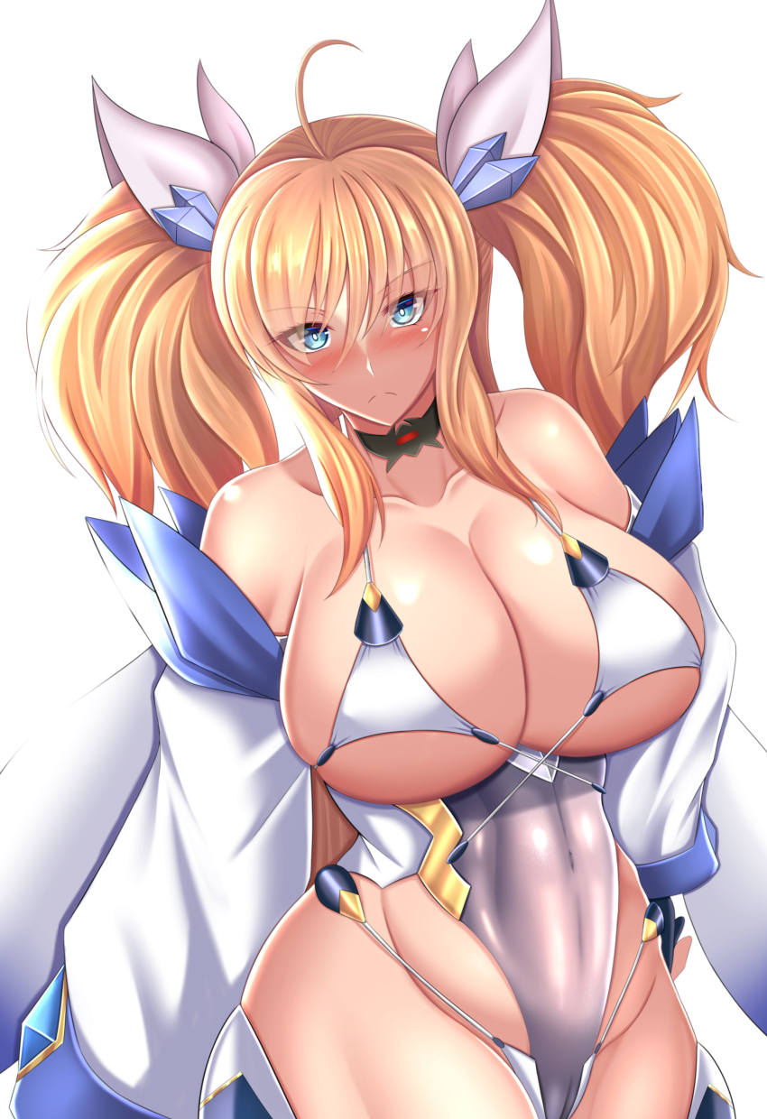 1girl, absurdres, blonde_hair, breasts, curvy, highleg, highleg_leotard, highres