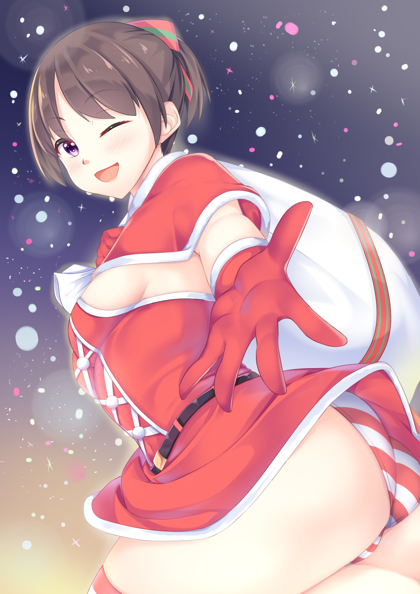 absurdres, breasts, brown_hair, go!_go!_nippon!, go!_go!_nippon!_2015, go!_go!_nippon!_live_with_you!, go!_go!_nippon!_~my_first_trip_to_japan~, hair_ribbon