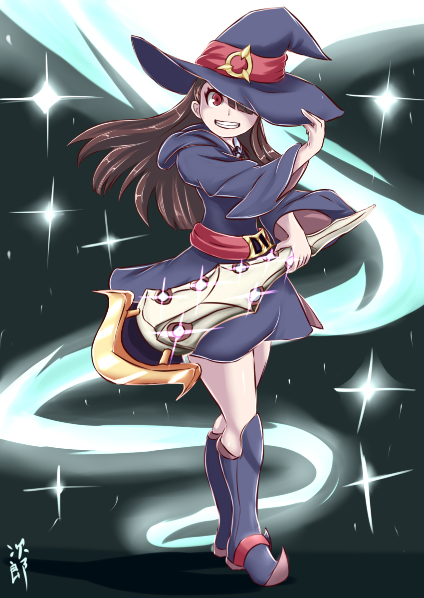 highres, kagari_atsuko, little_witch_academia, mikan_susano_o, non-web_source, shiny_rod_(little_witch_academia), tagme, wand