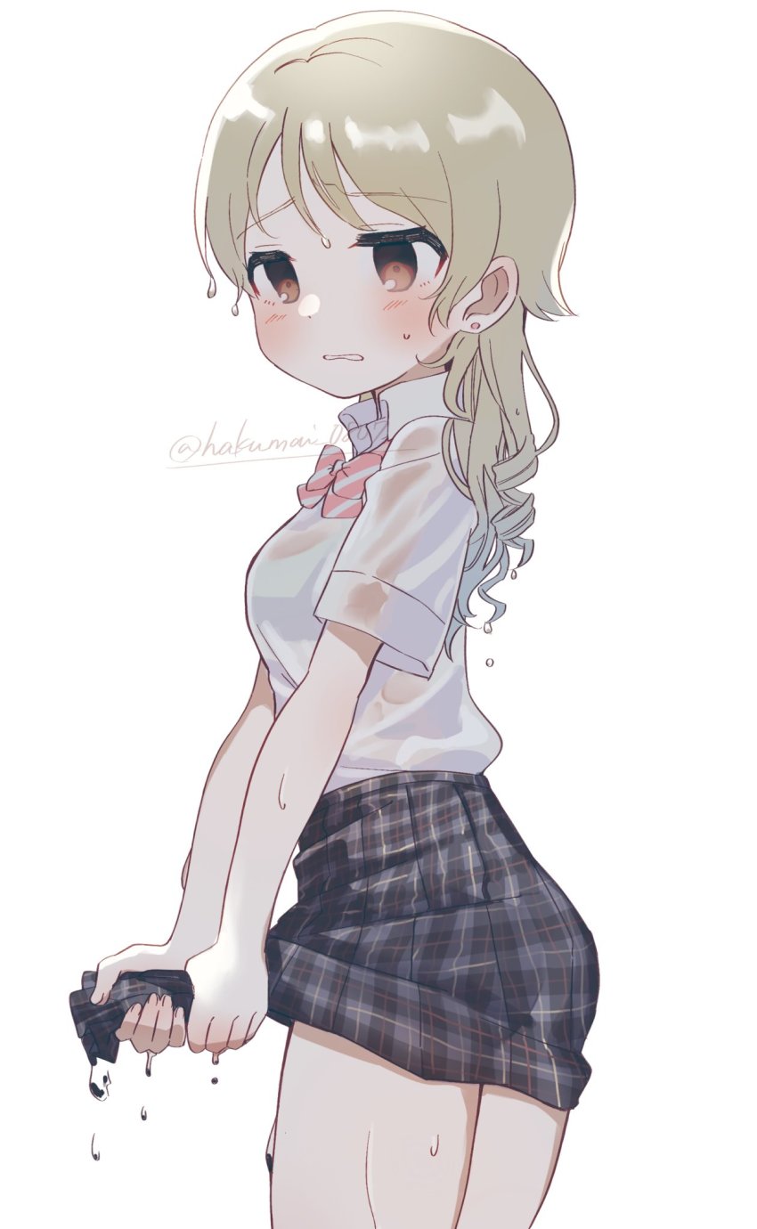 1girl, blush, bow, bowtie, bra_visible_through_clothes, earrings, highres, idolmaster