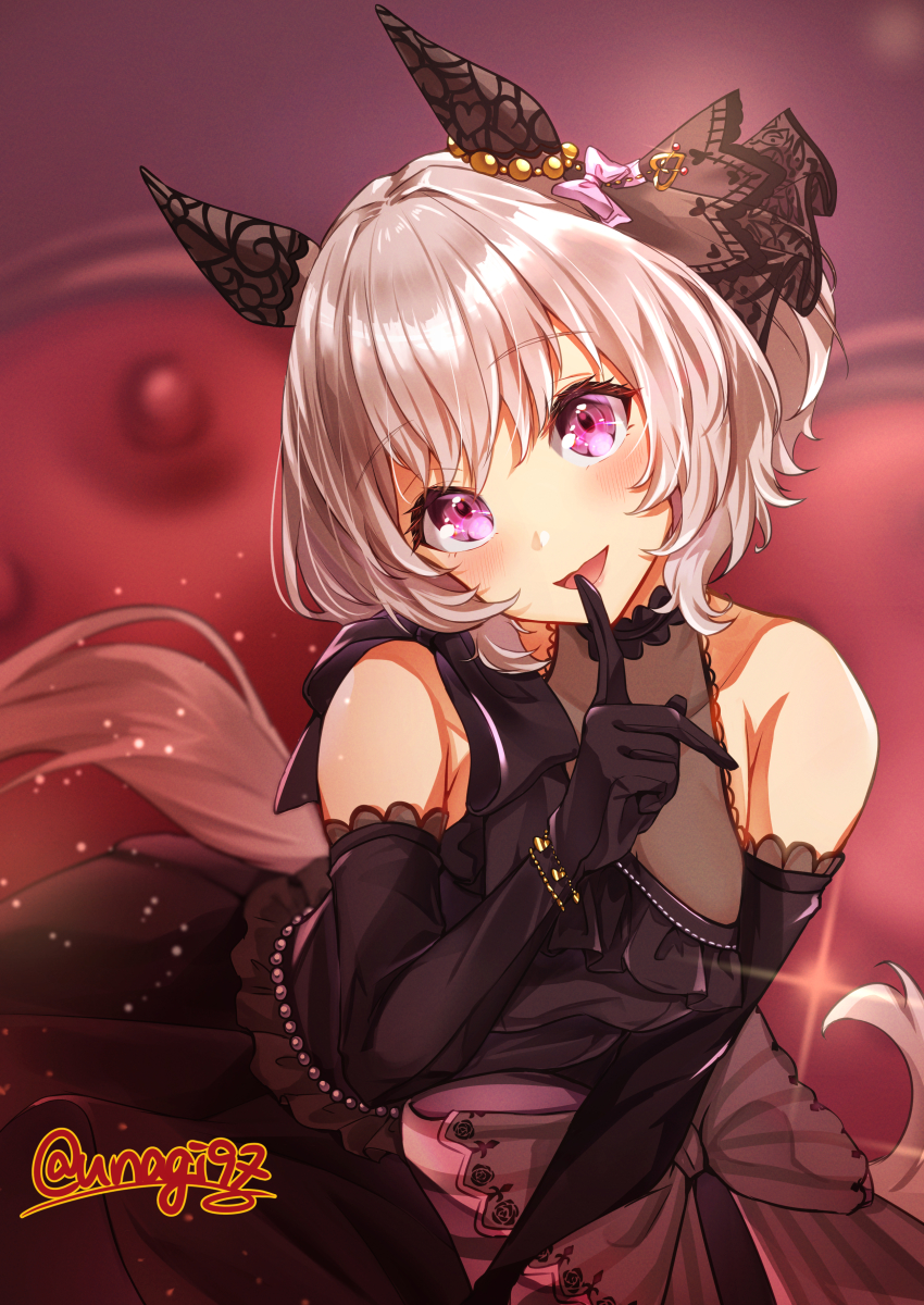 1girl, absurdres, alternate_costume, animal_ears, bed, blush, commentary_request, curren_chan_(sakutsuki_ma_cherie)_(umamusume)