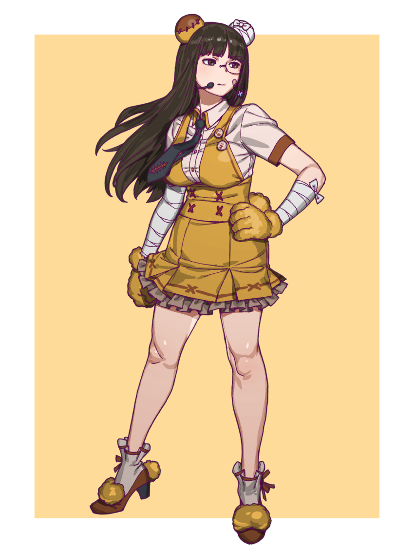 1girl, animal_ears, animal_hands, bandaged_arm, bandages, bandaid, bandaid_on_cheek, bandaid_on_face