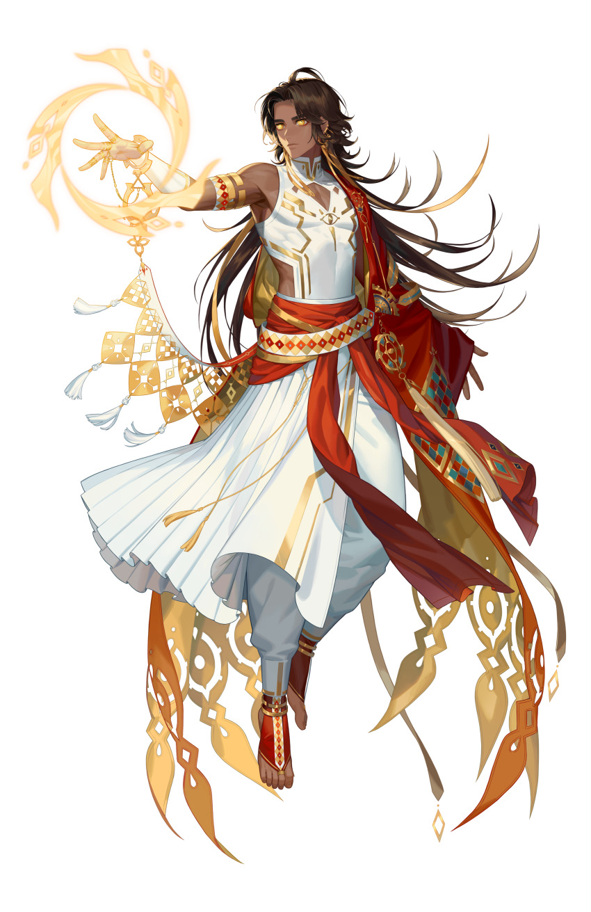 1boy, absurdres, arm_at_side, bad_source, black_survival, brown_hair, closed_mouth, ddollydonut