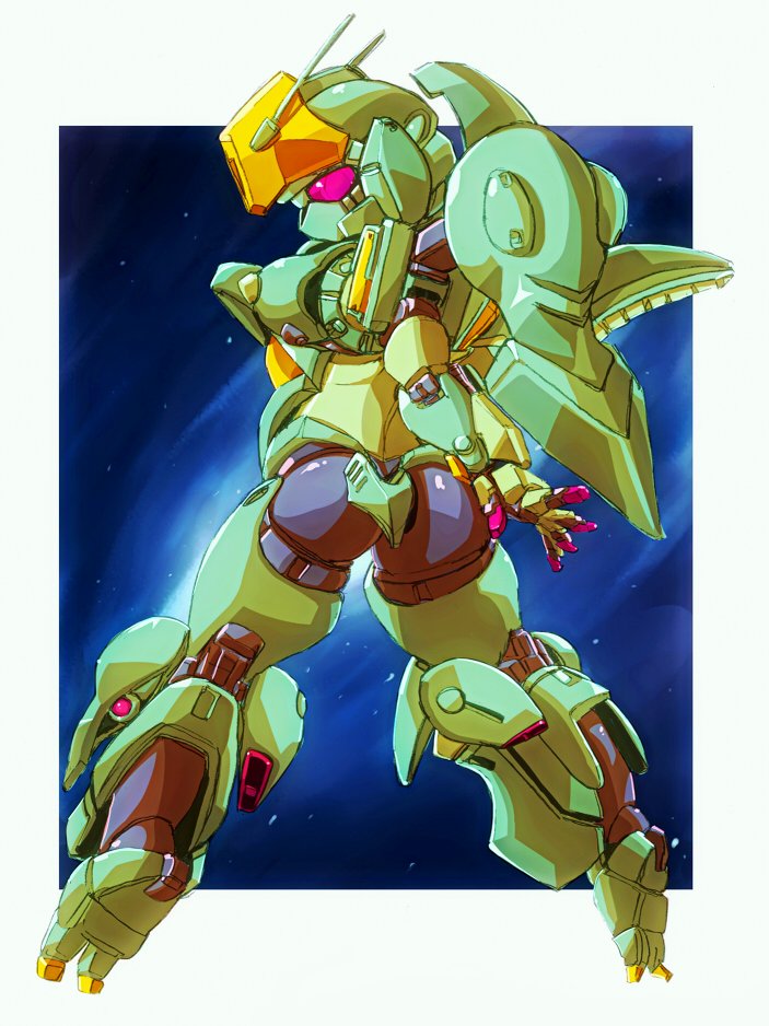 ass, border, from_behind, gundam, gundam_zz, marokko_(41evol), mecha, mobile_suit