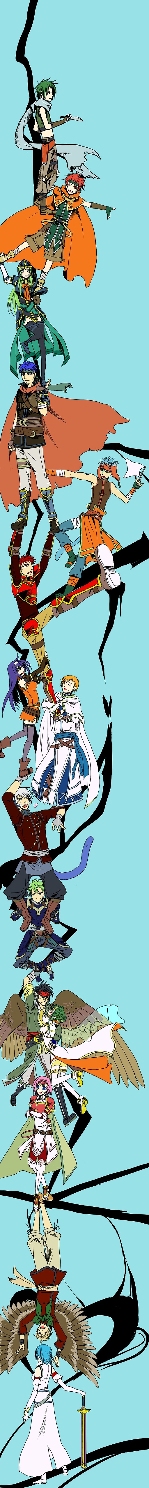 5girls, 6+boys, absurdres, animal_ears, aqua_background, aran_(fire_emblem), armor, artist_request