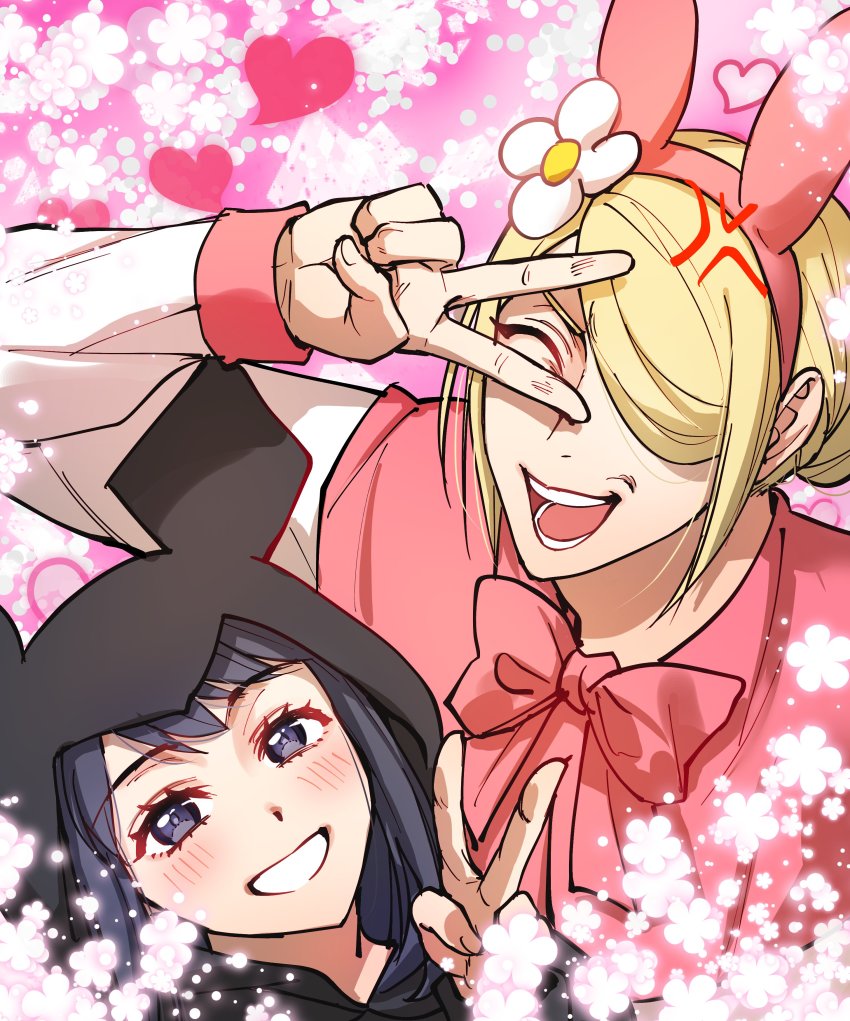 1boy, 1girl, absurdres, akari_(pokemon), alternate_costume, anger_vein, black_hair, blonde_hair