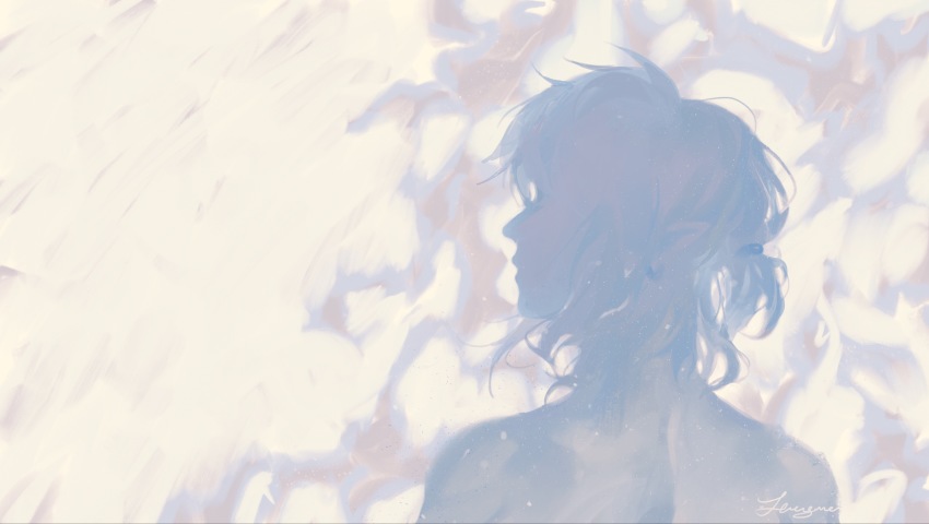 1boy, artist_name, earrings, from_behind, hengwen, highres, jewelry, link