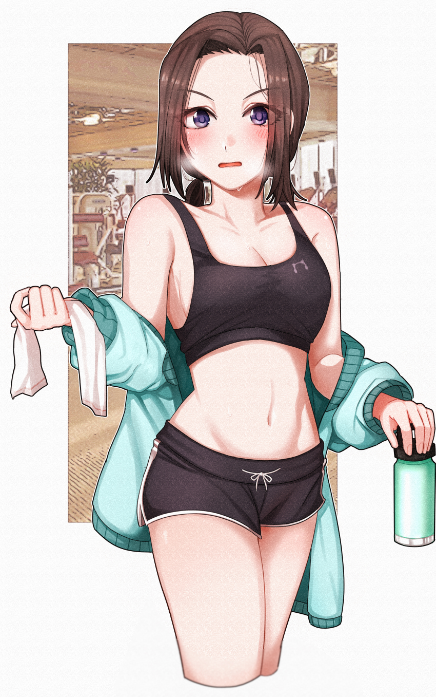 1girl, absurdres, alternate_hairstyle, artist_request, bang_dream!, bang_dream!_girls_band_party!, bare_shoulders, black_shorts