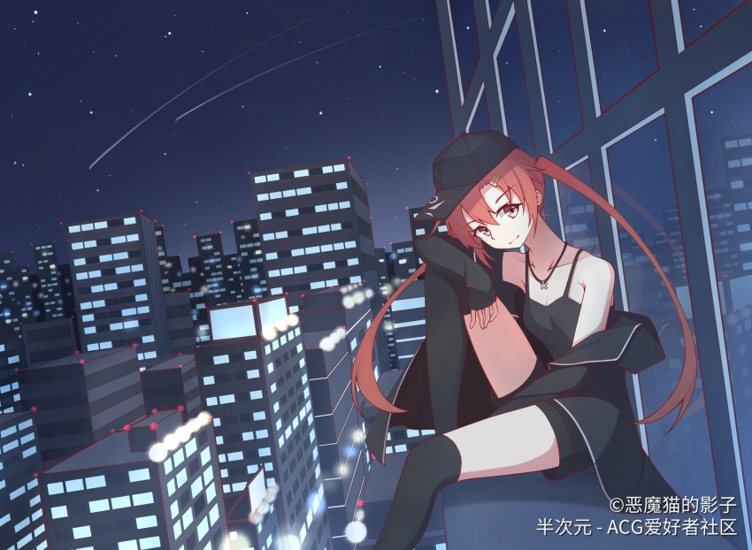 1girl, aijjent, arm_between_legs, armpit_peek, bare_legs, bare_shoulders, black_camisole, black_footwear